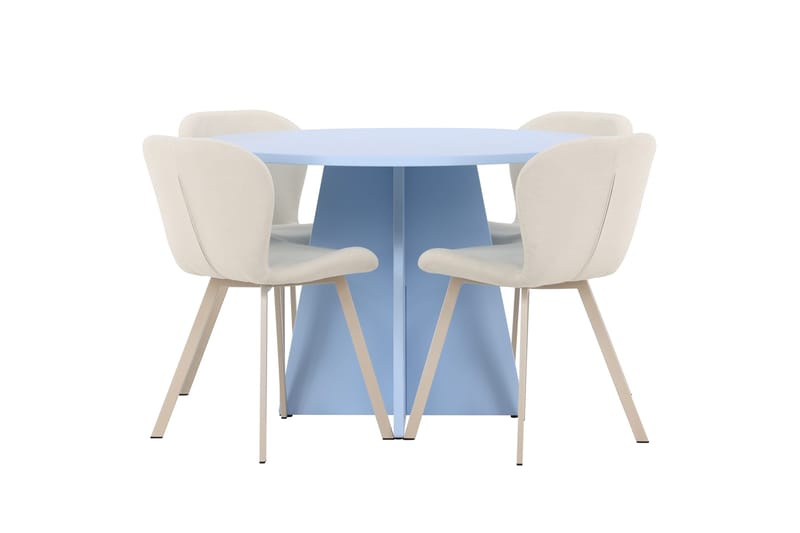 Rund matgrupp Venture Home Beige Blå 4st - Møbler - Bord - Spisegruppe