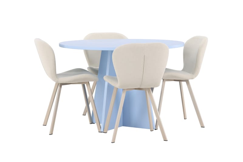 Rund matgrupp Venture Home Beige Blå 4st - Møbler - Bord - Spisegruppe