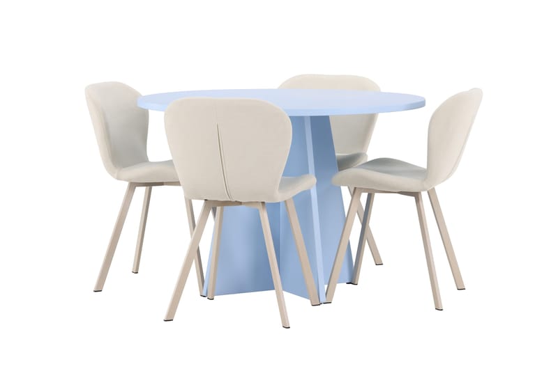 Rund matgrupp Venture Home Beige Blå 4st - Møbler - Bord - Spisegruppe