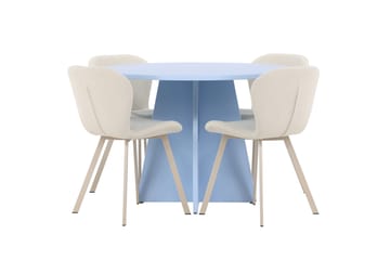 Rund matgrupp Venture Home Beige Blå 4st - Møbler - Bord - Spisegruppe
