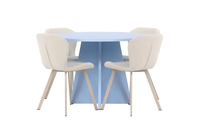 Rund matgrupp Venture Home Beige Blå 4st - Møbler - Bord - Spisegruppe