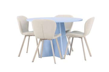 Rund matgrupp Venture Home Beige Blå 4st - Møbler - Bord - Spisegruppe