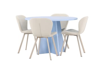 Rund matgrupp Venture Home Beige Blå 4st - Møbler - Bord - Spisegruppe