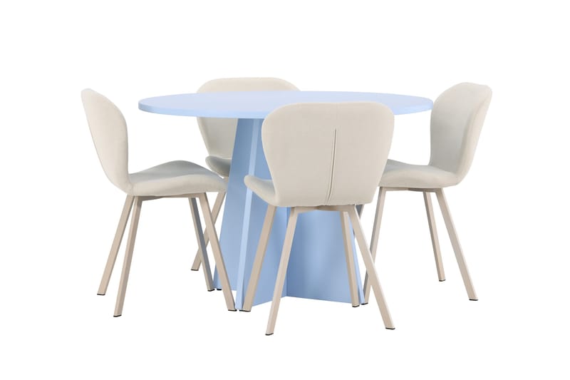 Rund matgrupp Venture Home Beige Blå 4st - Møbler - Bord - Spisegruppe