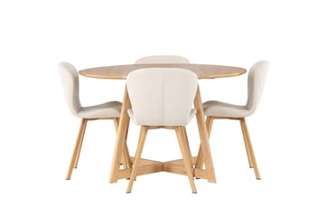 Rund matgrupp Venture Home Beige Brun 4st - Møbler - Bord - Spisegruppe