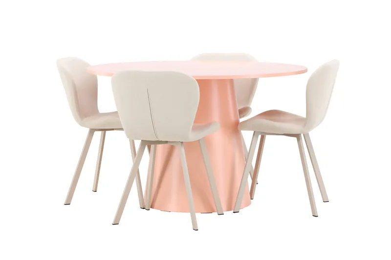 Rund matgrupp Venture Home Beige Koppar 4st - Møbler - Bord - Spisegruppe