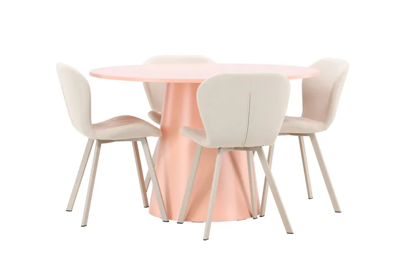 Rund matgrupp Venture Home Beige Koppar 4st - Møbler - Bord - Spisegruppe