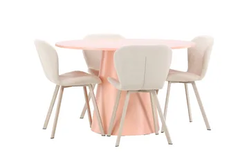 Rund matgrupp Venture Home Beige Koppar 4st - Møbler - Bord - Spisegruppe