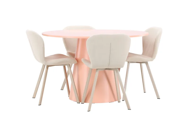 Rund matgrupp Venture Home Beige Koppar 4st - Møbler - Bord - Spisegruppe