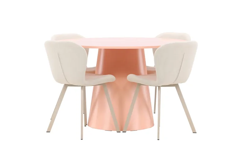 Rund matgrupp Venture Home Beige Koppar 4st - Møbler - Bord - Spisegruppe