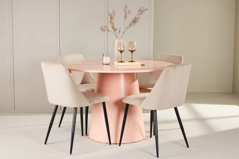 Rund matgrupp Venture Home Beige Koppar 4st
