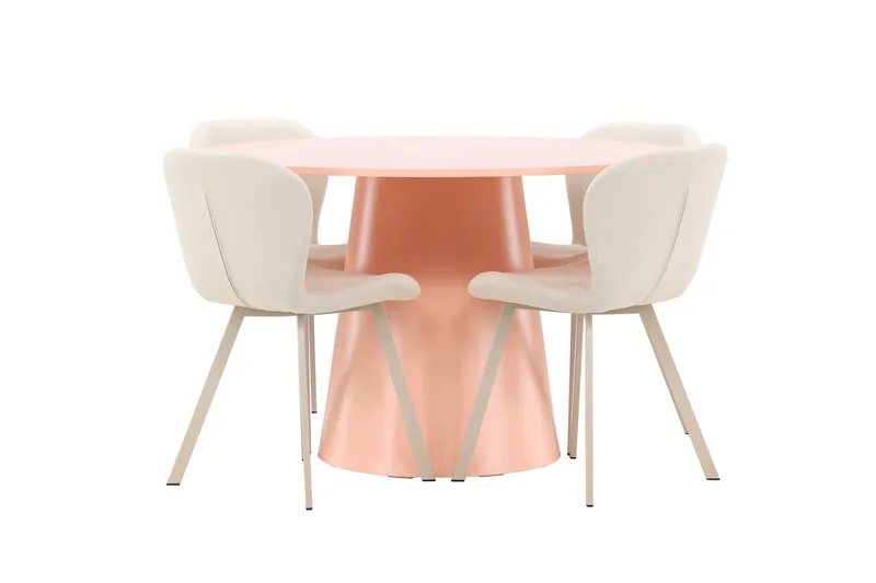 Rund matgrupp Venture Home Beige Koppar 4st - Møbler - Bord - Spisegruppe
