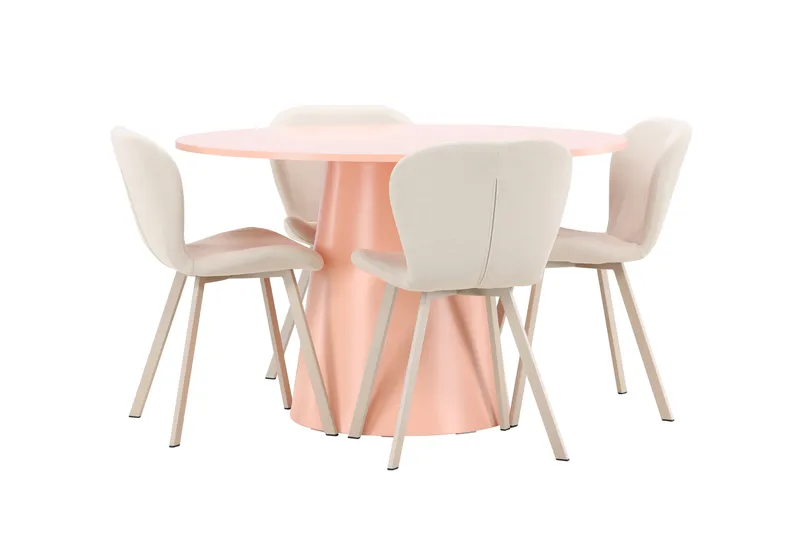 Rund matgrupp Venture Home Beige Koppar 4st - Møbler - Bord - Spisegruppe