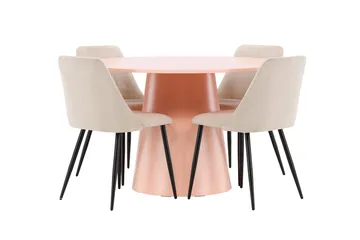 Rund matgrupp Venture Home Beige Koppar 4st - Møbler - Bord - Spisegruppe