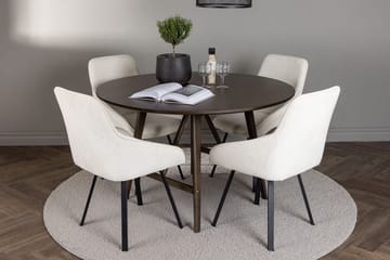 Rund matgrupp Venture Home Beige Mörkbrun 4st - Møbler - Bord - Spisegruppe