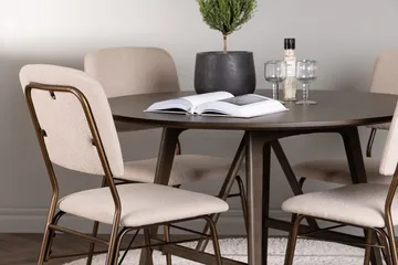 Rund matgrupp Venture Home Beige Mörkbrun 4st - Møbler - Bord - Spisegruppe