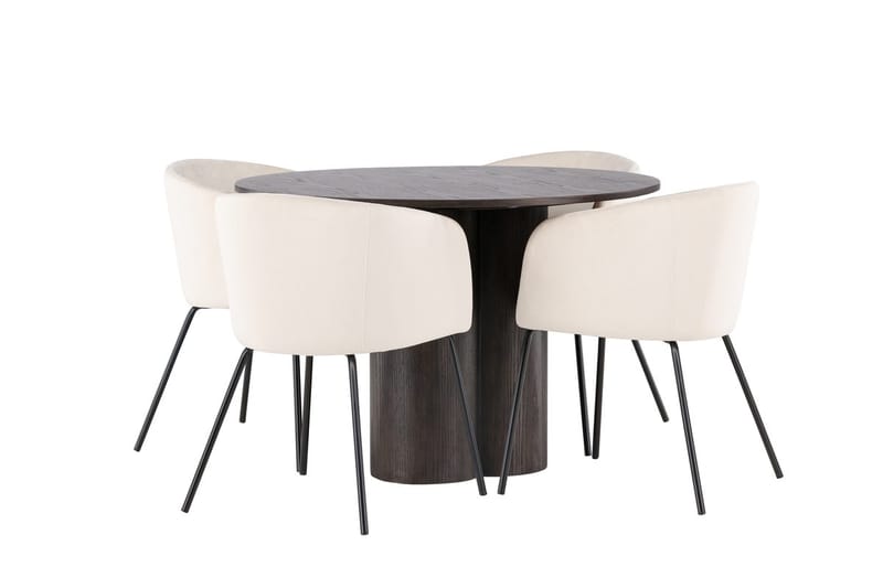 Rund matgrupp Venture Home Beige Mörkt trä 4st - Møbler - Bord - Spisegruppe