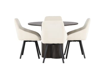 Rund matgrupp Venture Home Beige Mörkt trä 4st - Møbler - Bord - Spisegruppe