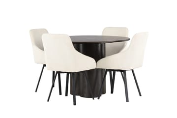 Rund matgrupp Venture Home Beige Mörkt trä 4st - Møbler - Bord - Spisegruppe