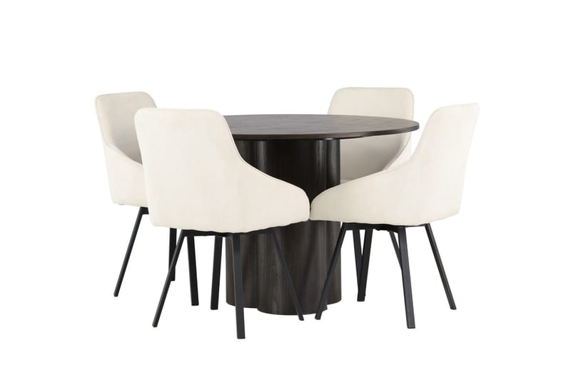 Rund matgrupp Venture Home Beige Mörkt trä 4st - Møbler - Bord - Spisegruppe