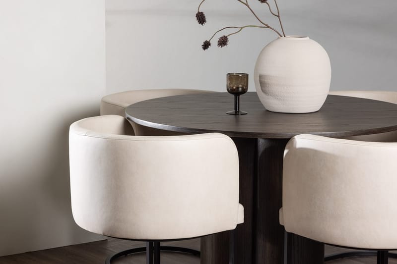 Rund matgrupp Venture Home Beige Mörkt trä 4st - Møbler - Bord - Spisegruppe