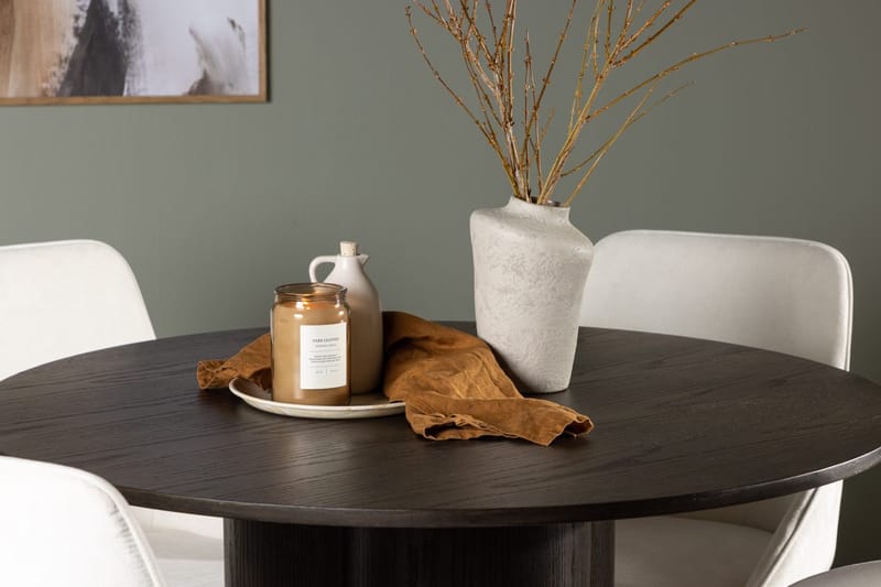 Rund matgrupp Venture Home Beige Mörkt trä 4st - Møbler - Bord - Spisegruppe