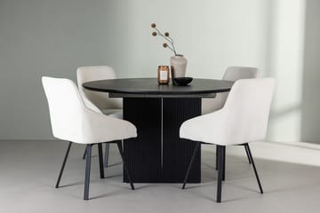 Rund matgrupp Venture Home Beige Svart 4st - Møbler - Bord - Spisegruppe