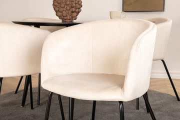 Rund matgrupp Venture Home Beige Svart 4st - Møbler - Bord - Spisegruppe