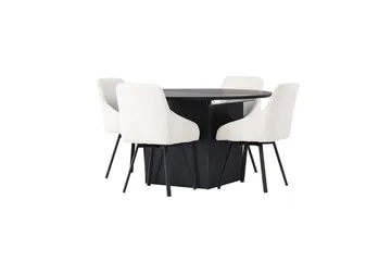 Rund matgrupp Venture Home Beige Svart 4st - Møbler - Bord - Spisegruppe