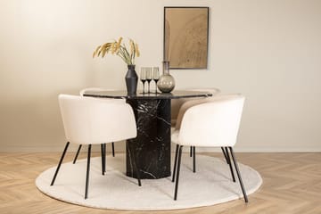 Rund matgrupp Venture Home Beige Svart 4st - Møbler - Bord - Spisegruppe