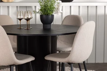 Rund matgrupp Venture Home Beige Svart 4st - Møbler - Bord - Spisegruppe