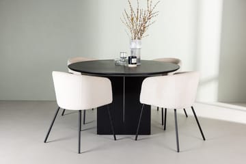 Rund matgrupp Venture Home Beige Svart 4st - Møbler - Bord - Spisegruppe