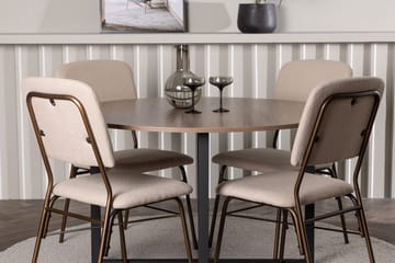 Rund matgrupp Venture Home Beige Valnöt 4st - Møbler - Bord - Spisegruppe