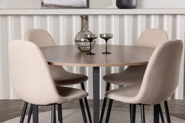 Rund matgrupp Venture Home Beige Valnöt 4st - Møbler - Bord - Spisegruppe