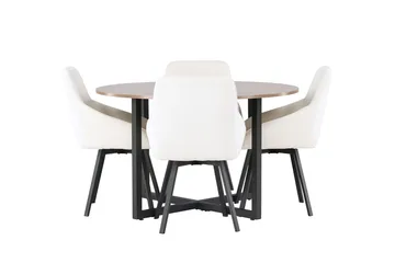 Rund matgrupp Venture Home Beige Valnöt 4st - Møbler - Bord - Spisegruppe