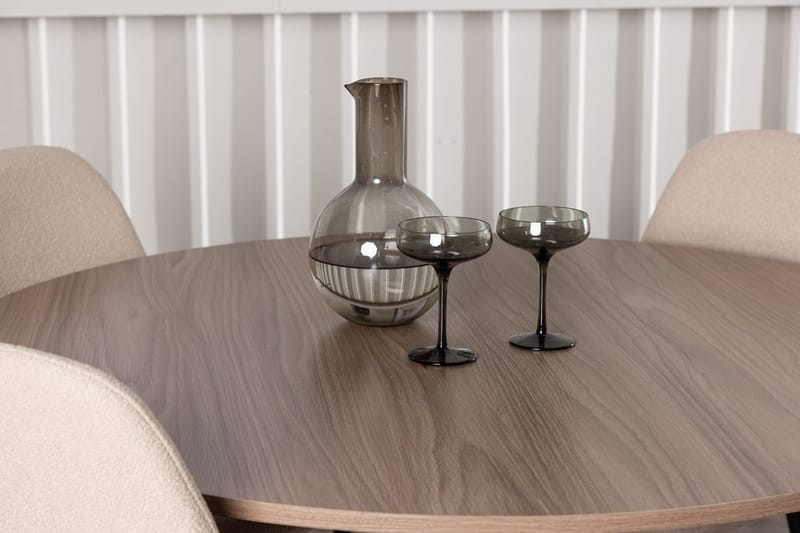 Rund matgrupp Venture Home Beige Valnöt 4st - Møbler - Bord - Spisegruppe