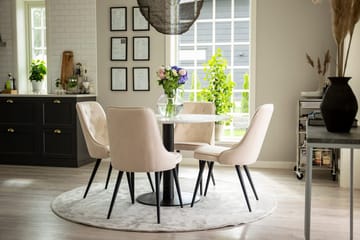 Rund matgrupp Venture Home Beige Vit 4st - Møbler - Bord - Spisegruppe