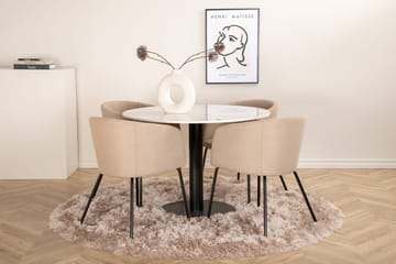Rund matgrupp Venture Home Beige Vit 4st - Møbler - Bord - Spisegruppe