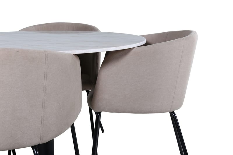 Rund matgrupp Venture Home Beige Vit 4st - Møbler - Bord - Spisegruppe