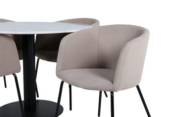 Rund matgrupp Venture Home Beige Vit 4st - Møbler - Bord - Spisegruppe