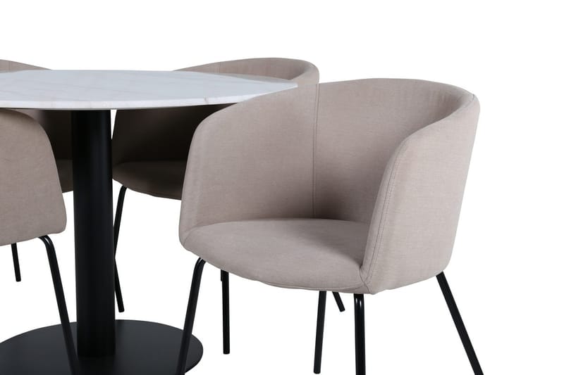 Rund matgrupp Venture Home Beige Vit 4st - Møbler - Bord - Spisegruppe