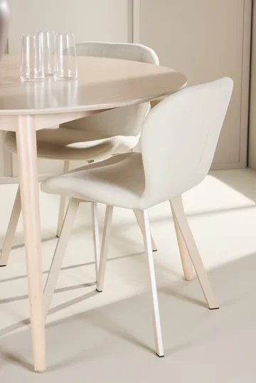 Rund matgrupp Venture Home Beige Vitputsad 4st - Møbler - Bord - Spisegruppe