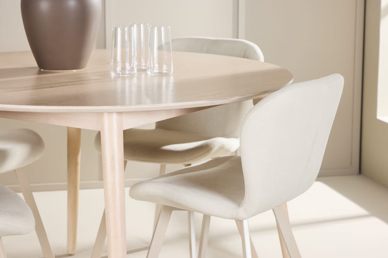 Rund matgrupp Venture Home Beige Vitputsad 4st - Møbler - Bord - Spisegruppe