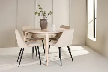 Rund matgrupp Venture Home Beige Vitputsad 4st - Møbler - Bord - Spisegruppe