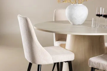 Rund matgrupp Venture Home Beige Vitputsad 4st - Møbler - Bord - Spisegruppe