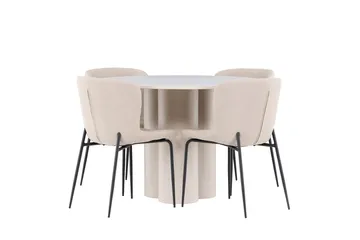 Rund matgrupp Venture Home Beige - Møbler - Bord - Spisegruppe