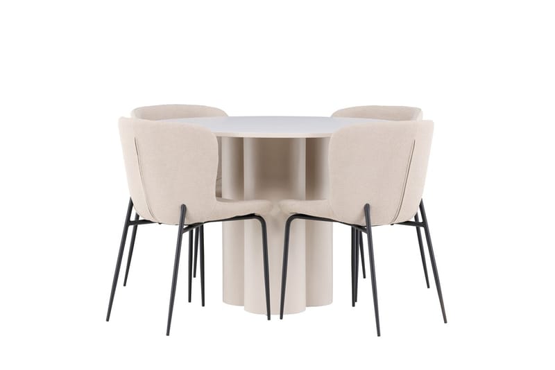 Rund matgrupp Venture Home Beige - Møbler - Bord - Spisegruppe