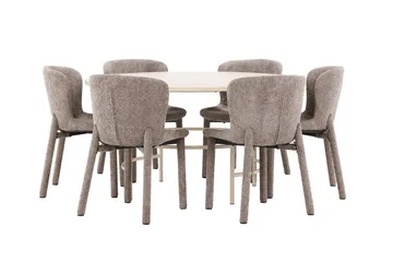 Rund matgrupp Venture Home Beige - Møbler - Bord - Spisegruppe