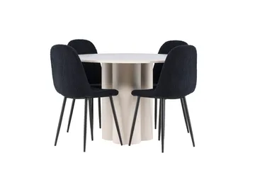 Rund matgrupp Venture Home Beige - Møbler - Bord - Spisegruppe