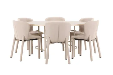 Rund matgrupp Venture Home Beige - Møbler - Bord - Spisegruppe